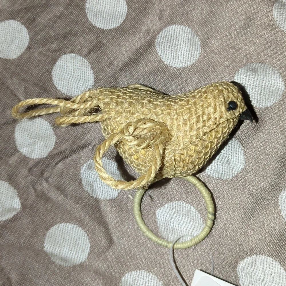 Pier 1 Imports natural fiber bird napkin rings set of 3 NWT tan rustic
